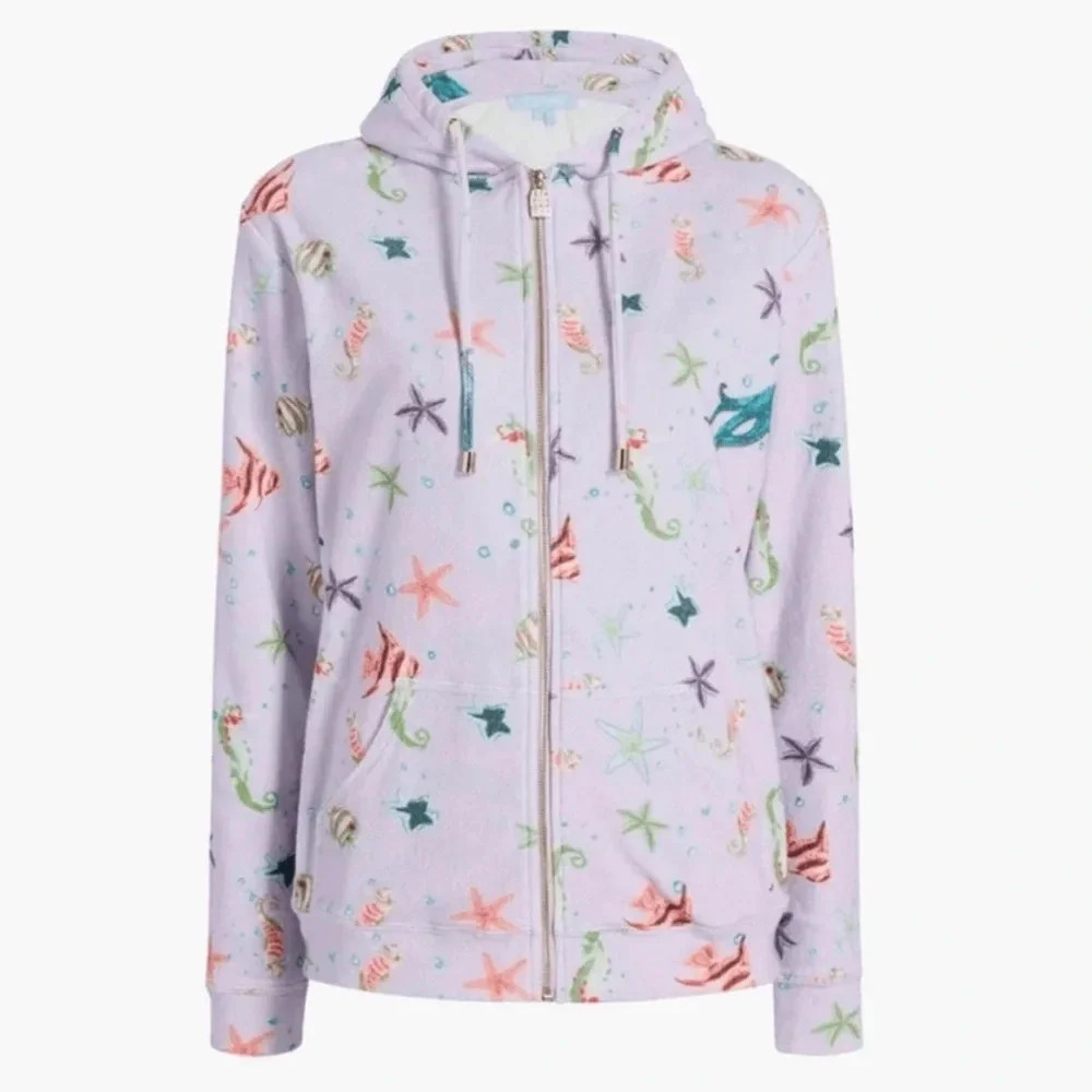 HILL HOUSE The Allie Zip Up 100% Cotton Purple
Sea Creature Jacket Size S NWT